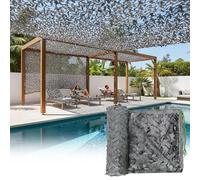 Camouflage Netting 1x2m, Camo Net Blinds Dual Mesh for Garden Sunshade, Camouflage Net Lightweight Camo Netting for Patio Pool Pergola Party Decoration Grey 1.5x5m 2x12m 3x5m 4x7m(9.5x12m)