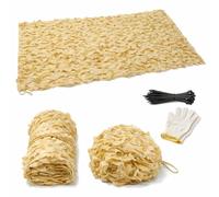 Camouflage Netting Beige Yellow, Camo Net 150D Oxford Cloth Military Shooting Sunscreen Nets Bulk Roll, 1.5x2m 2x4m 2x10m 3x4m 4x4m 5x5m 5x10m Hunting Camo Mesh(W2.5xH3.5m)
