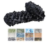 Camouflage Netting for Kids Den Garden Shade Camouflage Net Outdoor Camping Decoration Military Hunting Shooting Hide Jungle Camo Net Privacy Screen Car Tarpaulin Cover(Black,2x15M)