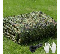 Camouflage Netting Jungle Lightweight Camo Net 2x4m 6x8m 5x10m 8x12m 10x15m 12x12cm 12x20cm - Large Sunshade Mesh Nets for Garden Fence Deck Gazebo Carport Hunting Shooting(W11xH16m)