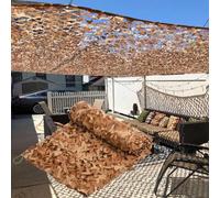 Camouflage Netting, Lightweight Camo Netting for Hunting Photography Hide, 4x10m 3x13m 1x8m 2.5x5m 7x7m Camo Net Garden Camouflage Cover for Camping Decoration Outdoor Sunshade Desert(12x12m)