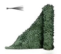 Camouflage Netting, Reinforced Camo Net with Nylon Mesh Hide for Garden Screening Sunshade, Double Layer Army Netting for Hunting Shooting Camping, White Green Digital(Green,3x15m)