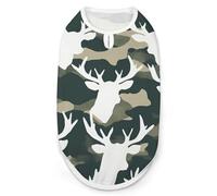 Camouflage Pattern Deer Head Pet Shirts for Dog Cat Soft T-Shirts Sleeveless Puppy Vest Lightweight Dogs Clothes