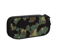 Camouflage Pattern Large Capacity Double Layer Pencil Case,Customizable Full Print Polyester Fabric Organizer-School, Office, Travel Makeup Pouch