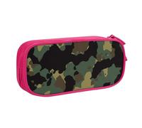 Camouflage Pattern Large Capacity Double Layer Pencil Case,Customizable Full Print Polyester Fabric Organizer-School, Office, Travel Makeup Pouch