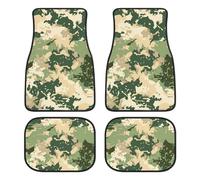Camouflage Pattern Novelty Car Floor Mat Printed Water-proof All Weather Cars Floor Carpet Mats 4 Pieces Sets