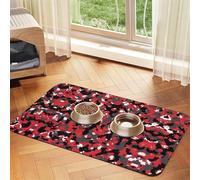 Camouflage Pattern Printing Pet Absorbent Tablecloth, Special Pad For Pet Bowls, Rollable For Storage, Ideal For Pet Bowls