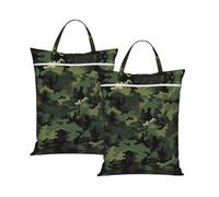 Camouflage Pattern Travel Laundry Bag with All-Over Print,Water-Resistant Twill Fabric,Smooth Zipper, Top Carry Handle,Hanging Loop,Large 58x46cm