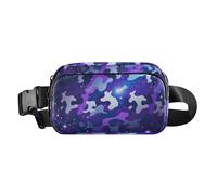 Camouflage Purple Blue Starry Fashionable Waist Pack Crossbody Bag for Women Men Large Capacity Belt Bag with Adjustable Strap for Travel Shopping Running
