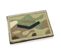 Camouflage Rank Patch Insignia Sergeant Lance Corporal Badge Embroidered Hook and Loop Patches Army Military EMS EMT UK British Army Camo (Lance Corporal)
