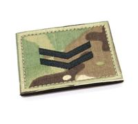 Camouflage Rank Patch Insignia Sergeant Lance Corporal Badge Embroidered Hook and Loop Patches Military EMS EMT UK British Camo (Corporal)