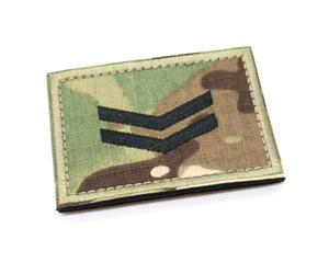 Camouflage Rank Patch Insignia Sergeant Lance Corporal Badge Embroidered Hook and Loop Patches Military EMS EMT UK British Camo (Corporal)