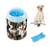 Camouflage Retro Brown Portable Paw Washer Cup with Soft Silicone Brush Pets Cleaning Kit for Small Medium Large Breed Dogs/Cats