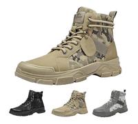 Camouflage Sneakers for Men - Men High Top Trainers Wear-Resistant Work Shoes Lightweight Comfortable Footwear Wide Fit Lace-Up Sneakers Soft Bottom Non-Slip Trainers Casual Outdoor Shoes