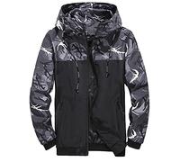 Camouflage Softshell Jackets Mens Thin Men Hiking Jacket Full Zip Waterproof Hooded Outdoor Workwear Jackets With Multi Pockets Military Tactical Jackets Outdoor Hiking Jacket Coat