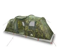 vidaXL Camping Tent Tunnel 4-Person Camouflage Waterproof UK