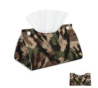 Camouflage with paw Prints Tissue Holder Napkin Dispenser Decorative Tissue Box Holder Paper Holder for Bathroom Office 7.9" L x 4.9" W x 4.5" H