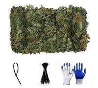 Camouflage Woodland Netting, Military Bulk Roll Camo Netting, 210D Oxford Cloth Camouflage Net for Hunting Camping Army Shooting Christmas Decorations Photography Sunscreen Nets(1.5x10m)