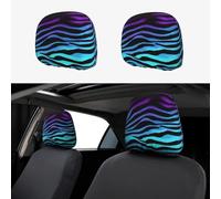 Camouflage Zebra Stripes Print Car Headrest Covers Neck Pillow Protector Family Trips Set Interior Accessories