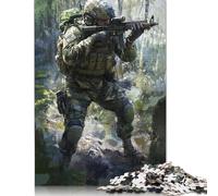 Camouflaged Soldier in Forest Jigsaw Puzzles Puzzle for Adults Kids. 1000 Pieces Impossible Challenge Toy Educational Game Home Decoration for Educational Games Gifts 1000pcs (75x50cm)