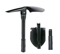 Camp Active 4-in-1 Folding Spade with Hoe and Saw Multifunctional Spade for Camping and Survival Tactical with Bottle Opener Black