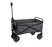 Camp Active Camping Trolley Foldable - Folding Trolley up to 70kg - Trolly on Wheel - Camping Cart Height-Adjustable Handle - Outdoor Utility Vehicle - Beach Wagon 82 x 52 x 63 cm - Black