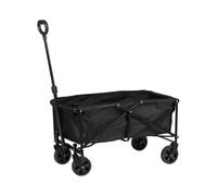 Camp Active Foldable Handcart Black - Handcart Foldable - Handcart with Adjustable Pull Bar - Handcart for Camping and Beach - 84 x 40 x 97 cm - Max 50 kg
