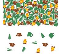 Camp Bachelorette Table Confetti, 200Pcs Camp Bach Table Confetti Cup Bonfire Pine Tree Mountain Tent Table Paper Table Decorations for Women Mountain Hiking Bach Bridal Shower Engagement Party Decor