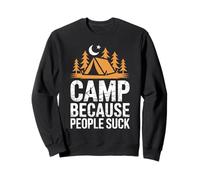 Camp Because People Suck Funny Camping Vintage Distressed Sweatshirt