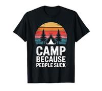 Camp Because People Suck Funny Camping Vintage Distressed T-Shirt