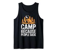 Camp Because People Suck Funny Camping Vintage Distressed Tank Top