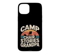 Camp Chair Stories Grandpa Camping Campfire Case for iPhone 15 Plus