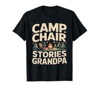 Camp Chair Stories Grandpa Camping Campfire T-Shirt