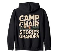 Camp Chair Stories Grandpa Camping Campfire Zip Hoodie