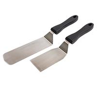 Camp Chef Professional Spatula Set: Stainless Steel Pancake or Hamburger Turner for Grill or Griddle, 2 pc, Black