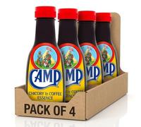 Camp Chicory & Coffee Essence 241ml (Pack of 4) - Rich Coffee Flavouring for Cakes, Baking, Desserts, Tiramisu & Hot or Iced Drinks