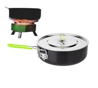 Camp Cooking Pot - Portable Picnic Kitchenware, Compact Saucepan Without Stick | Heat Resistant Handle For Safe Use, Versatile Design