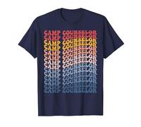 Camp Counselor Groovy Retro T-Shirt, Men, Navy Blue, 3X-Large