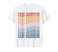 Camp Counselor Groovy Retro T-Shirt, Men, White, 6X-Large