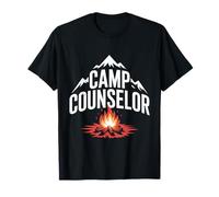 Camp Counselor Mountain Fire Design T-Shirt