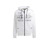 Camp David Artworks Men's Hooded Sweat Jacket with Logo, Opticwhite, M