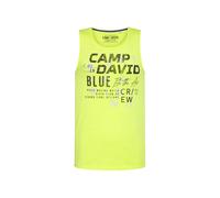 Camp David Men's Muscle Shirt with Print and Rubber Details, Electric Yellow, XL