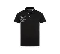 Camp David Men's Pique Polo Shirt with Back Artwork, Black, XXXL
