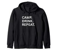 Camp. Drink. Repeat. Fun Outdoors Zip Hoodie