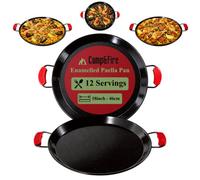 Camp&fire Enamelled Paella Pan (46Cm), Carbon Steel Non Stick Pan For Outdoor Cooking, Rice And Seafood With Silicone Handle Holde