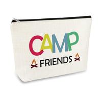 Camp Friends Girl Makeup Bag Camper Gifts Happy Camping Gift for Friends Sisters Cousins Bestie Camping Lover Gifts for Women Birthday Graduation Gift RV Cosmetic Bag Travel Toiletry Pouch
