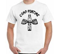 Camp Funtime T Shirt as Worn by 70s Music Band TEE TOP Man T-Shirt 100% Cotton Sleeve Shirt White