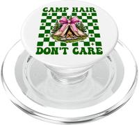 Camp Hair Don't Care Camping Girl Mom Camper Camp Tent PopSockets PopGrip for MagSafe