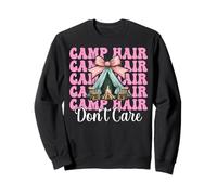 Camp Hair Don't Care Camping Girl Mom Camper Camp Tent Sweatshirt