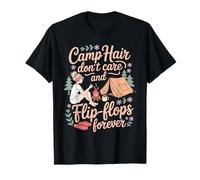 Camp Hair Don't Care Camping Humor Camper for Women T-Shirt